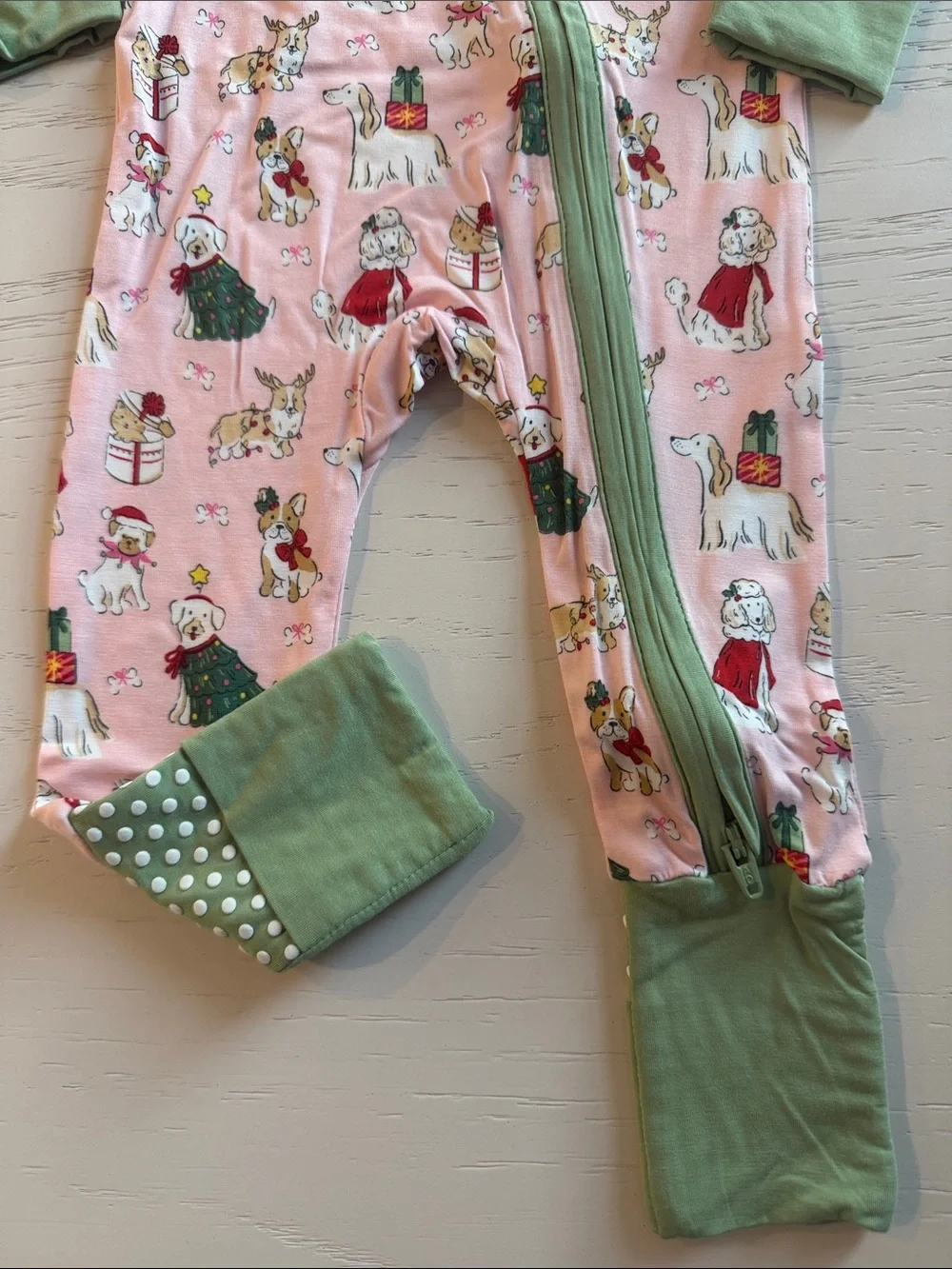 Angel Dear Christmas Holiday Dogs Puppy Convertible Romper 0-3 3-6 6-12 12-18